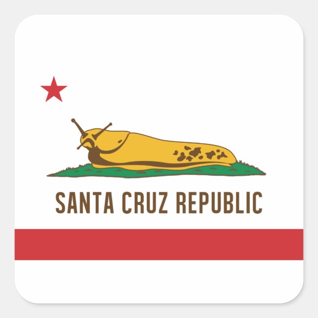 Santa Cruz Republic Banana Slug Flag Square Sticker (Front)