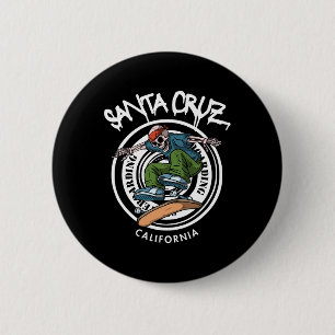 Santa Cruz Skater Laid Back California Skeleton Sk 2 Inch Round Button