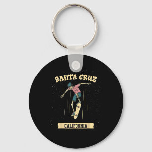 Santa Cruz Skeleton Surfing And Skateboarding Keychain