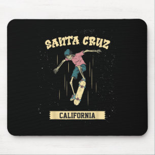 Santa Cruz Skeleton Surfing And Skateboarding Mouse Pad