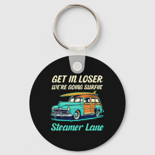 Santa Cruz Steamer Lane Surf City Women Men Vintag Keychain