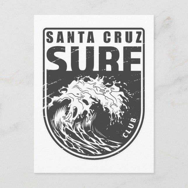 Santa Cruz Surf Club California Emblem Postcard (Front)