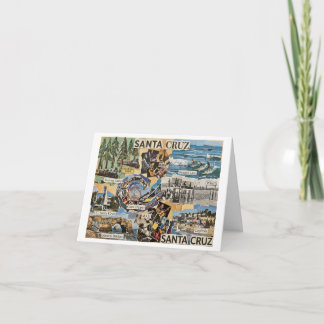 Santa Cruz Vintage Collage – Coastal Memories Art Holiday Card