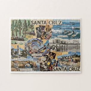 Santa Cruz Vintage Collage – Coastal Memories Art Jigsaw Puzzle