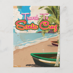 Santa Cruz Vintage vacation Poster Postcard