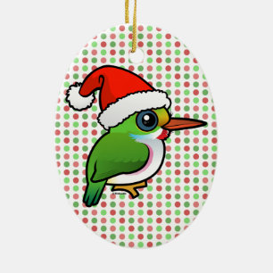 Santa Cuban Tody Ceramic Ornament