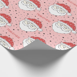 Santa Custom Name Wrapping Paper