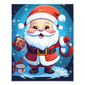 Santa Cute Christmas Photo Print