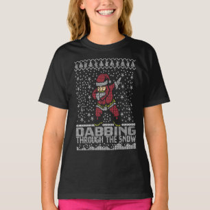 Santa Dabbing Through the Snow funny T-Shirt