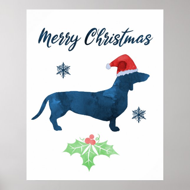 Santa Dachshund - Christmas Doxie Poster (Front)