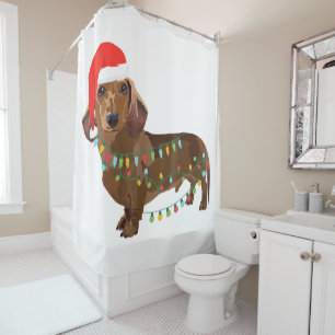 Santa Dachshund Dog Tangled In Christmas Light T G