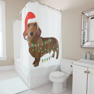 Santa Dachshund Dog Tangled In Christmas Light T G