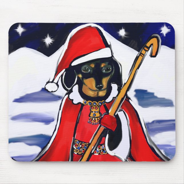 SANTA DACHSHUND MOUSE PAD (Front)
