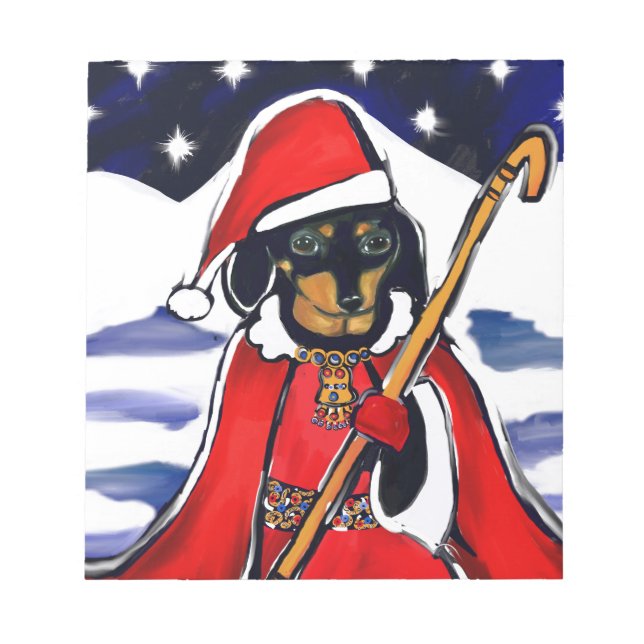 SANTA DACHSHUND NOTEPAD (Front)
