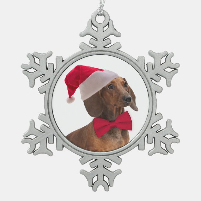 Santa Dachshund Ornament (Front)