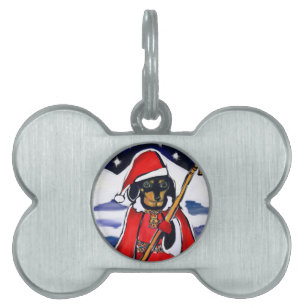 SANTA DACHSHUND PET TAG