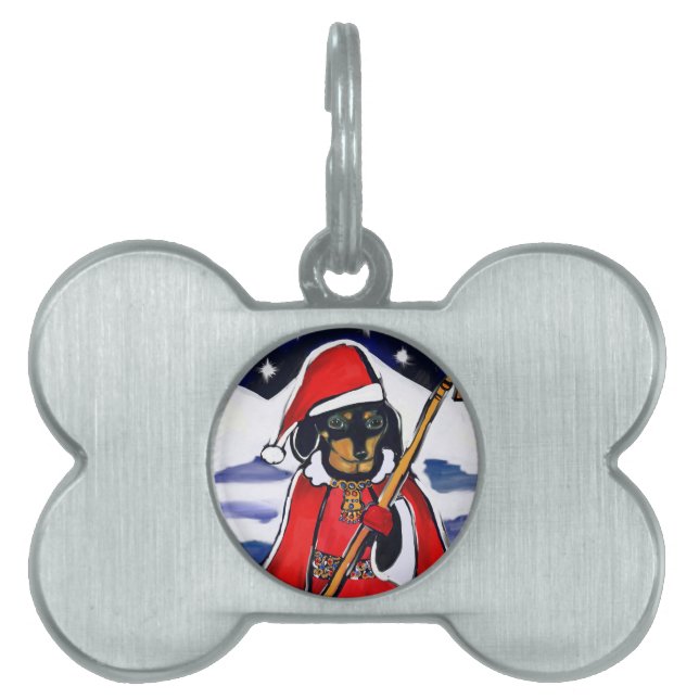 SANTA DACHSHUND PET TAG (Front)
