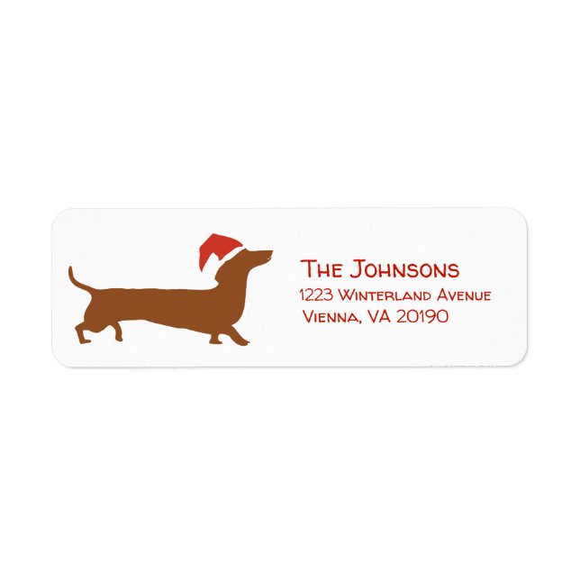Santa dachshund return label (Front)