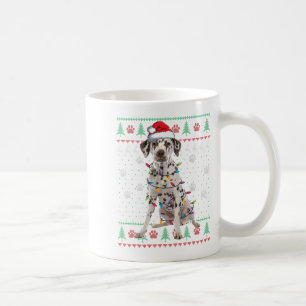 Santa Dalmatian Dogs Xmas Lights Ugly Christmas Sw Coffee Mug