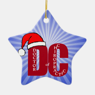 Santa DC Doctor of Chiropractic Christmas Logo Ceramic Ornament