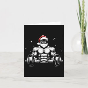 Santa Deadlift Bodybuilder Funny Fitness Christmas Card