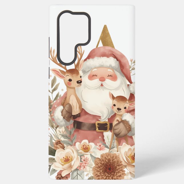 Santa & Deer Alphabet Samsung Galaxy Case | Winter (Back)
