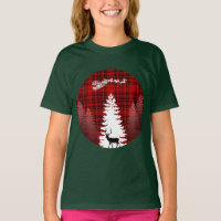 santa deer christmas tree red chequered plaid