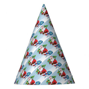 Santa Delivering Christmas Pattern Party Hat