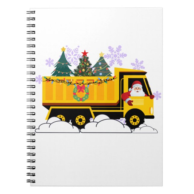 Santa Delivering Christmas Trees  Notebook (Front)