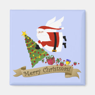 Santa Delivers Christmas Magnet