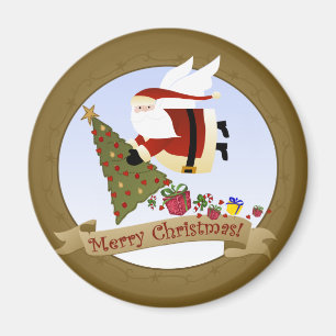 Santa Delivers Christmas Magnet