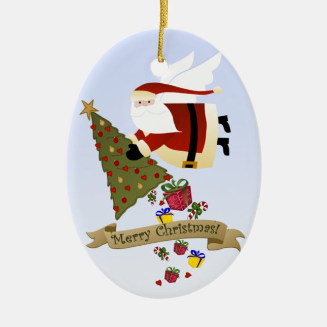 Santa Delivers | Christmas Ornament (Front)