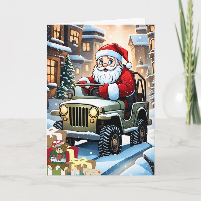 Santa Delivers in His ORV Christmas Card (Front)