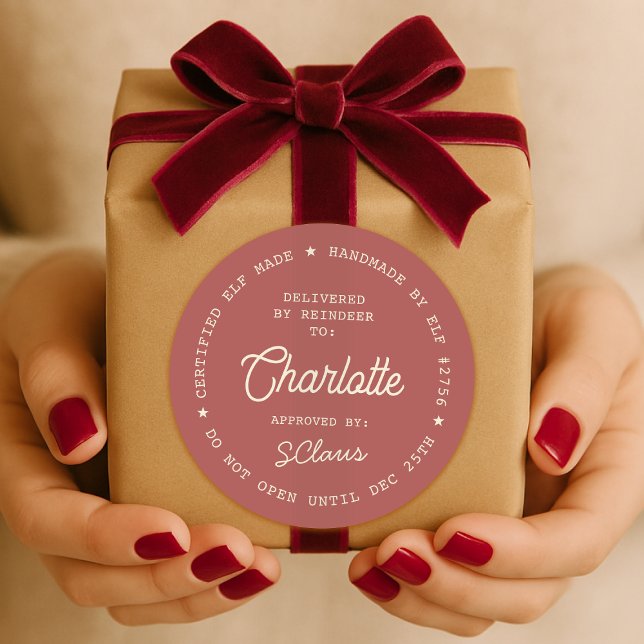 Santa Delivery Sticker | Christmas Elf Label Seal (Santa special delivery gift sticker seal - certified elf made, delivered by reindeer!)