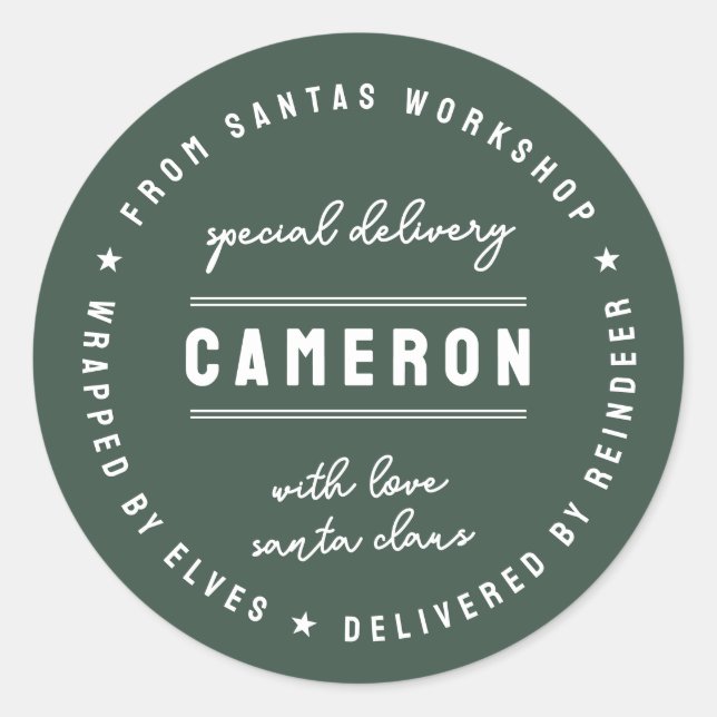 Santa Delivery Sticker | Christmas Gift Seal Label (Front)