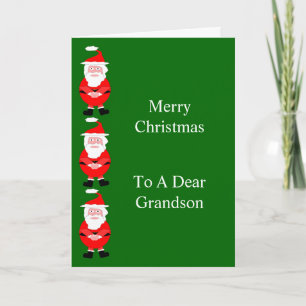 Santa Design Grandson Christmas Card