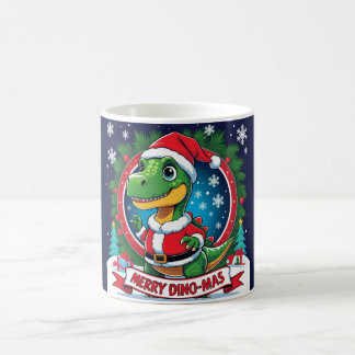 Santa Dinosaur Christmas Funny “Merry Dino-Mas”  Coffee Mug