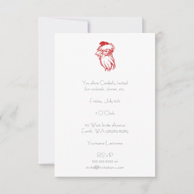 Santa Distressed Faux Letterpress Style Invitation (Front)