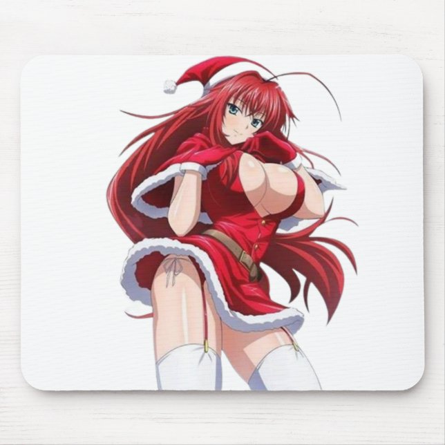 Santa Diva Anime Winter Outfit Mouse Pad (Front)
