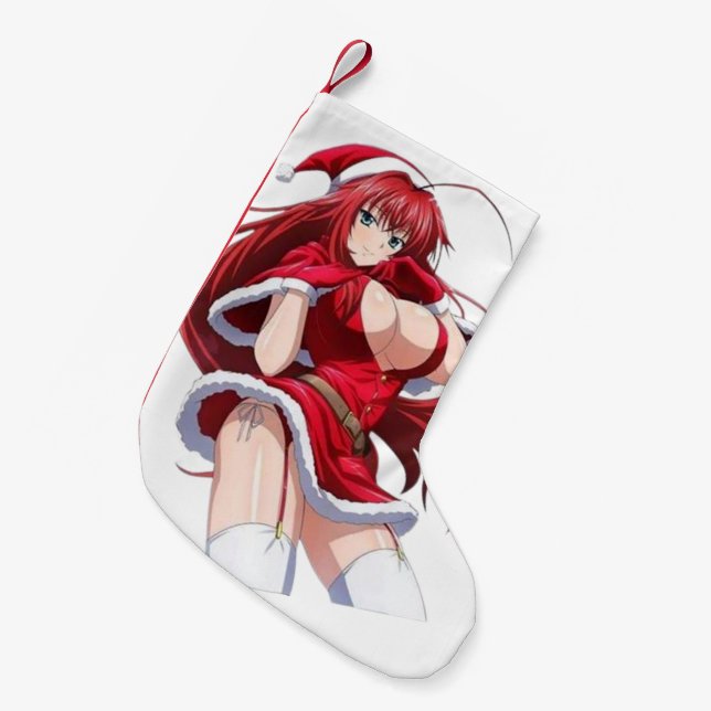 Santa Diva Anime Winter Outfit Small Christmas Stocking (Front (Hanging))