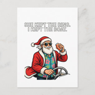 Santa Divorce Custody Humour Funny Holiday Xmas  Postcard