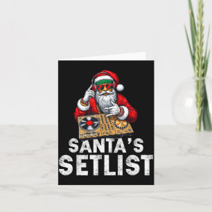 Santa Dj Musician Santa’s Setlist House Music  Card