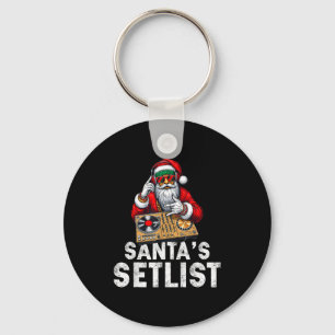 Santa Dj Musician Santa’s Setlist House Music  Keychain
