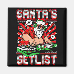 Santa Dj Musician Santa’s Setlist House Music Ugly Magnet