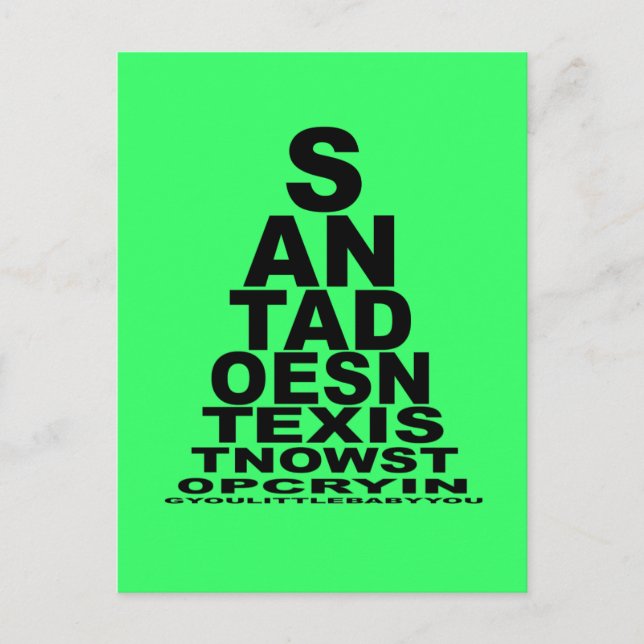 Santa doesn't exist holiday postcard (Front)