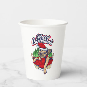Santa Dog Christmas Puppy Santa Paws Merry Dogmas Paper Cups