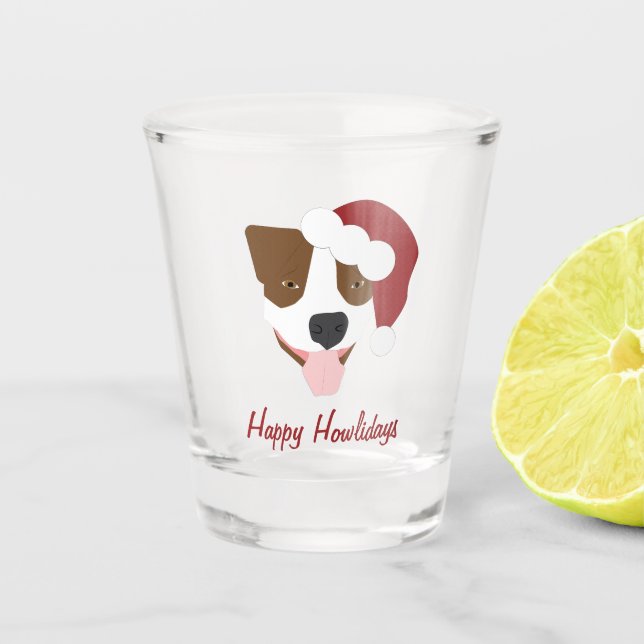 Santa Dog - Customizable Shot Glass (Front)