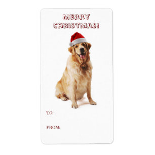 Santa Dog Gift Label