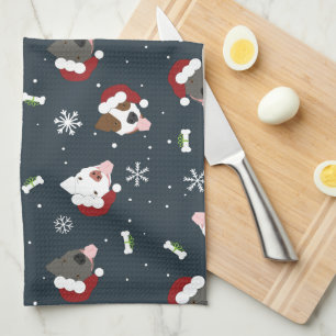 Santa Dogs Kitchen Towel
