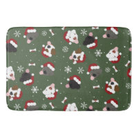 Santa Dogs on Green